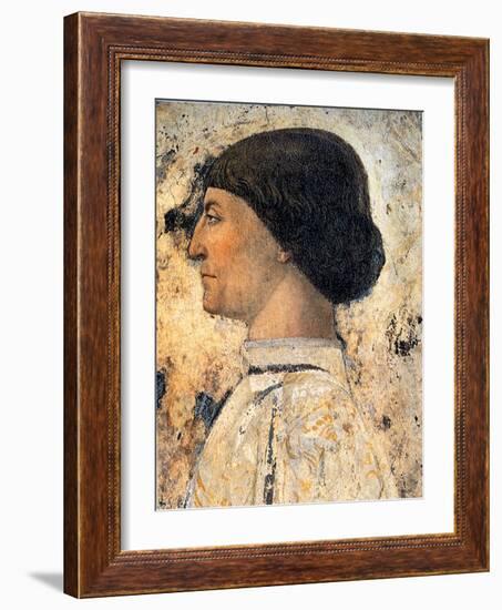 Sigismondo Pandolfo Malatesta (Detail of Fresco in Tempio Malatestiano, Rimin), 1451-Piero della Francesca-Framed Giclee Print