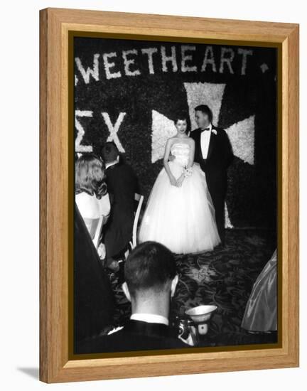 Sigma Chi Sweetheart Ball with Her Date, MIT Student Joel Searcy-Gjon Mili-Framed Premier Image Canvas