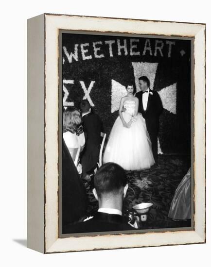 Sigma Chi Sweetheart Ball with Her Date, MIT Student Joel Searcy-Gjon Mili-Framed Premier Image Canvas