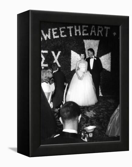 Sigma Chi Sweetheart Ball with Her Date, MIT Student Joel Searcy-Gjon Mili-Framed Premier Image Canvas