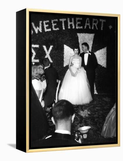 Sigma Chi Sweetheart Ball with Her Date, MIT Student Joel Searcy-Gjon Mili-Framed Premier Image Canvas