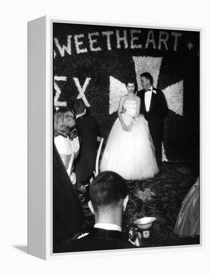 Sigma Chi Sweetheart Ball with Her Date, MIT Student Joel Searcy-Gjon Mili-Framed Premier Image Canvas