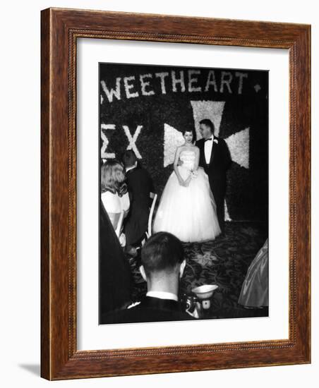 Sigma Chi Sweetheart Ball with Her Date, MIT Student Joel Searcy-Gjon Mili-Framed Photographic Print