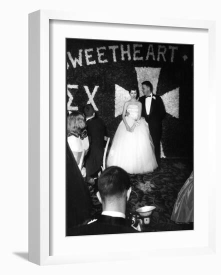 Sigma Chi Sweetheart Ball with Her Date, MIT Student Joel Searcy-Gjon Mili-Framed Photographic Print