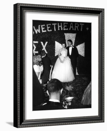 Sigma Chi Sweetheart Ball with Her Date, MIT Student Joel Searcy-Gjon Mili-Framed Photographic Print