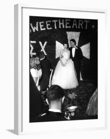 Sigma Chi Sweetheart Ball with Her Date, MIT Student Joel Searcy-Gjon Mili-Framed Photographic Print