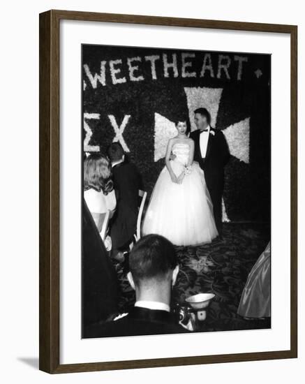 Sigma Chi Sweetheart Ball with Her Date, MIT Student Joel Searcy-Gjon Mili-Framed Photographic Print