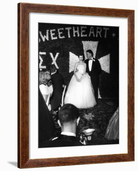 Sigma Chi Sweetheart Ball with Her Date, MIT Student Joel Searcy-Gjon Mili-Framed Photographic Print