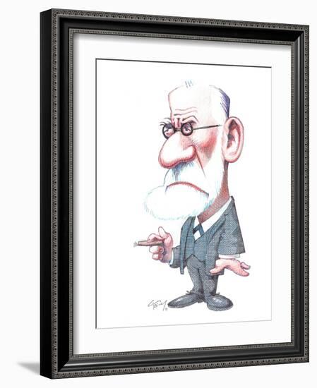 Sigmund Freud, Caricature-Gary Brown-Framed Photographic Print