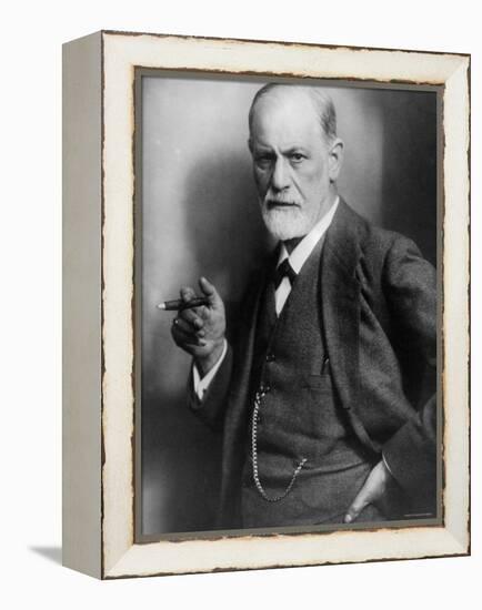 Sigmund Freud, Founder of Psychoanalysis, Smoking Cigar-null-Framed Premier Image Canvas