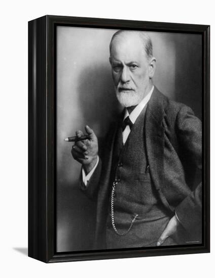 Sigmund Freud, Founder of Psychoanalysis, Smoking Cigar-null-Framed Premier Image Canvas