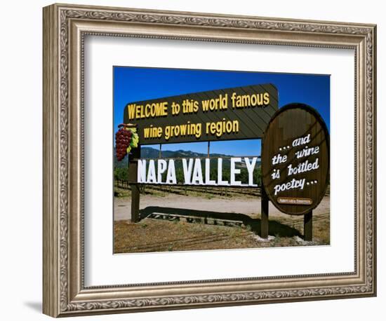 Sign at Entrance of Napa Valley, California-Dennis Flaherty-Framed Photographic Print