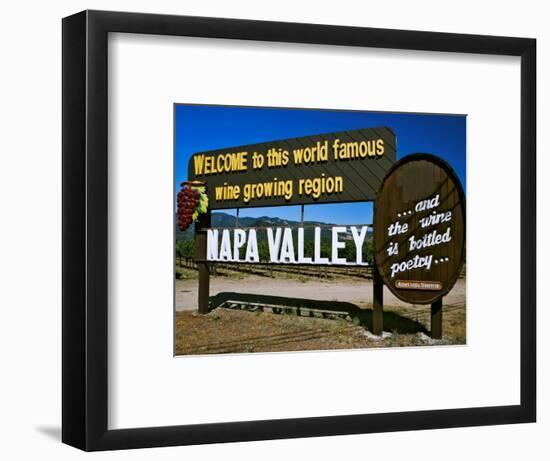 Sign at Entrance of Napa Valley, California-Dennis Flaherty-Framed Photographic Print