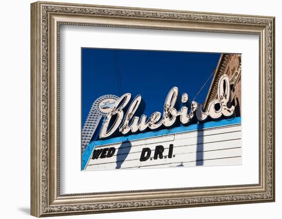 Sign at marquee of the Bluebird Theater, Denver, Colorado, USA-null-Framed Photographic Print