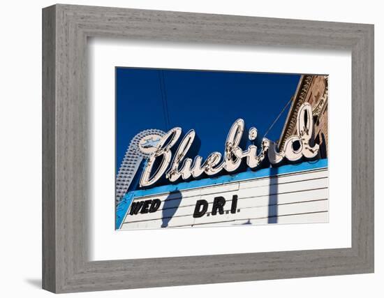 Sign at marquee of the Bluebird Theater, Denver, Colorado, USA-null-Framed Photographic Print