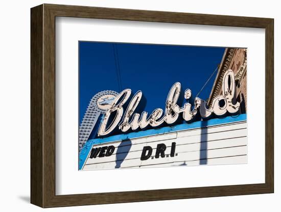 Sign at marquee of the Bluebird Theater, Denver, Colorado, USA-null-Framed Photographic Print