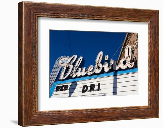 Sign at marquee of the Bluebird Theater, Denver, Colorado, USA-null-Framed Photographic Print