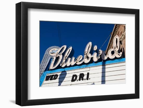 Sign at marquee of the Bluebird Theater, Denver, Colorado, USA-null-Framed Photographic Print