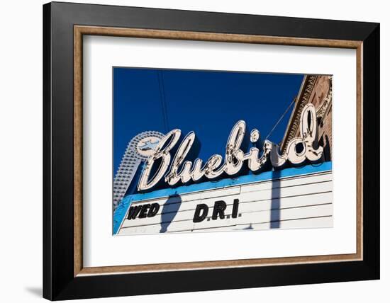 Sign at marquee of the Bluebird Theater, Denver, Colorado, USA-null-Framed Photographic Print