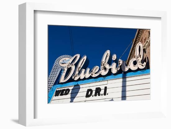 Sign at marquee of the Bluebird Theater, Denver, Colorado, USA-null-Framed Photographic Print