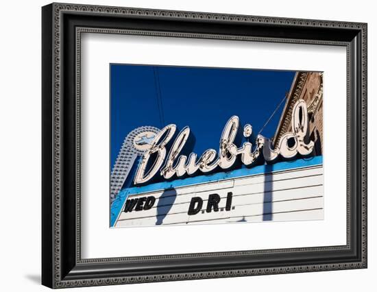 Sign at marquee of the Bluebird Theater, Denver, Colorado, USA-null-Framed Photographic Print