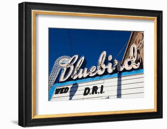 Sign at marquee of the Bluebird Theater, Denver, Colorado, USA-null-Framed Photographic Print