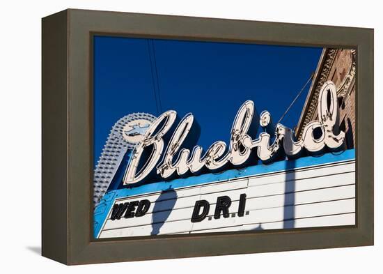 Sign at marquee of the Bluebird Theater, Denver, Colorado, USA-null-Framed Premier Image Canvas