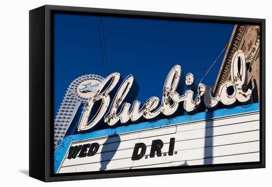 Sign at marquee of the Bluebird Theater, Denver, Colorado, USA-null-Framed Premier Image Canvas