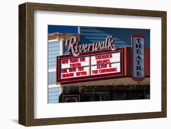 Sign at Riverwalk Theater marquee, Edwards, Colorado, USA-null-Framed Photographic Print