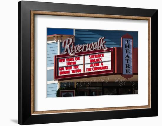 Sign at Riverwalk Theater marquee, Edwards, Colorado, USA-null-Framed Photographic Print