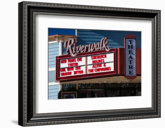 Sign at Riverwalk Theater marquee, Edwards, Colorado, USA-null-Framed Photographic Print