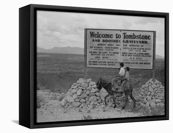 Sign entering Tombstone, Arizona, 1937-Dorothea Lange-Framed Premier Image Canvas