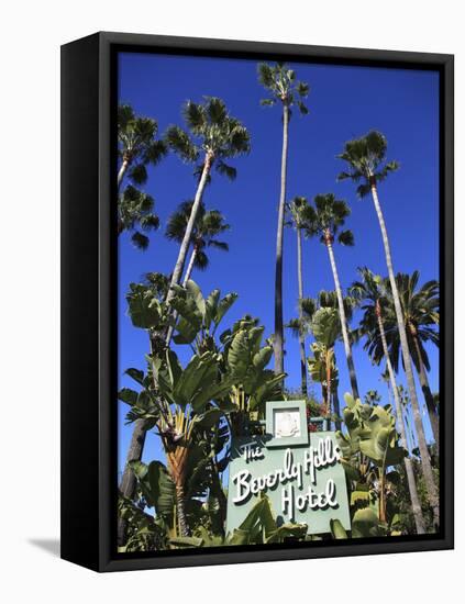 Sign for Beverly Hills Hotel, Beverly Hills, Los Angeles, California, Usa-Wendy Connett-Framed Premier Image Canvas