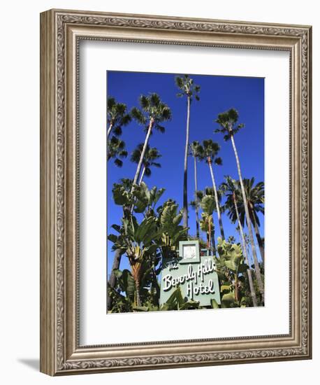 Sign for Beverly Hills Hotel, Beverly Hills, Los Angeles, California, Usa-Wendy Connett-Framed Photographic Print