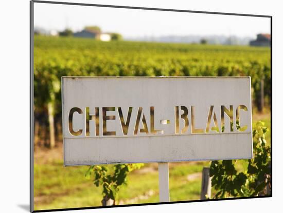 Sign for Chateau Cheval Blanc, Saint Emilion, Bordeaux, France-Per Karlsson-Mounted Photographic Print