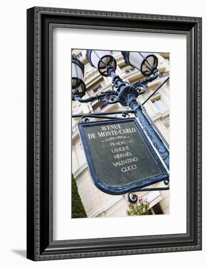 Sign for Exclusive Shops, Monaco-Ville, Monaco, Europe-Amanda Hall-Framed Photographic Print