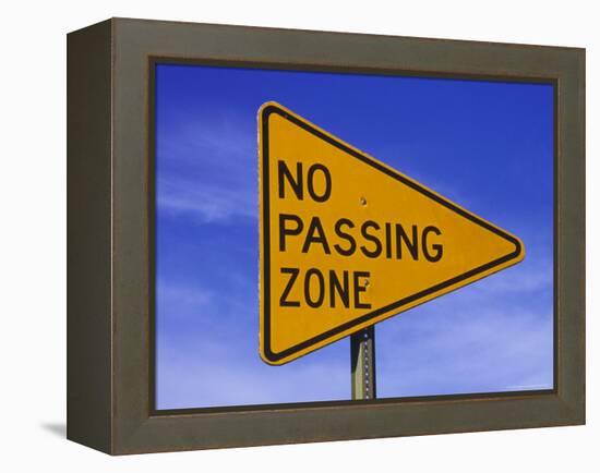 Sign for "No Passing Zone"-Chris Rogers-Framed Premier Image Canvas
