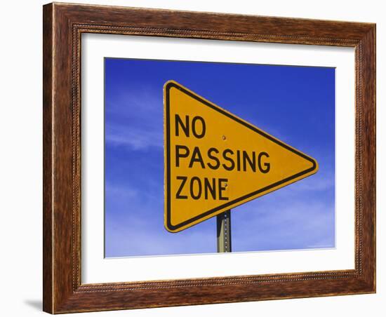 Sign for "No Passing Zone"-Chris Rogers-Framed Photographic Print