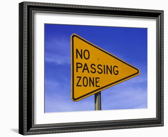 Sign for "No Passing Zone"-Chris Rogers-Framed Photographic Print