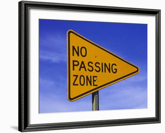 Sign for "No Passing Zone"-Chris Rogers-Framed Photographic Print