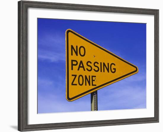 Sign for "No Passing Zone"-Chris Rogers-Framed Photographic Print