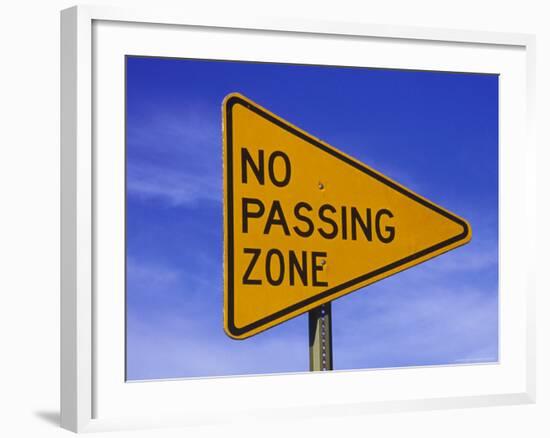 Sign for "No Passing Zone"-Chris Rogers-Framed Photographic Print