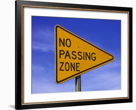 Sign for "No Passing Zone"-Chris Rogers-Framed Photographic Print