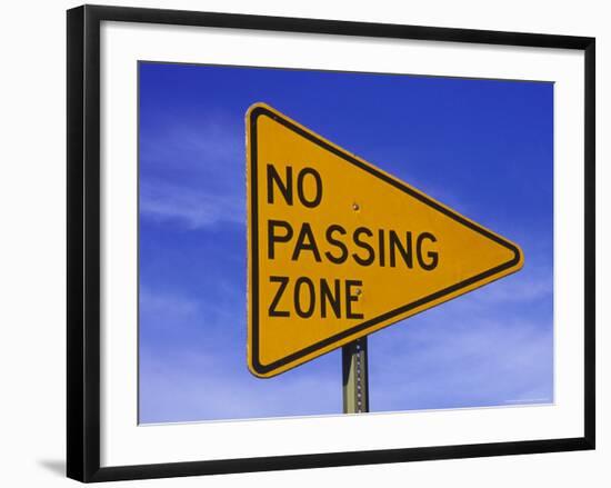 Sign for "No Passing Zone"-Chris Rogers-Framed Photographic Print
