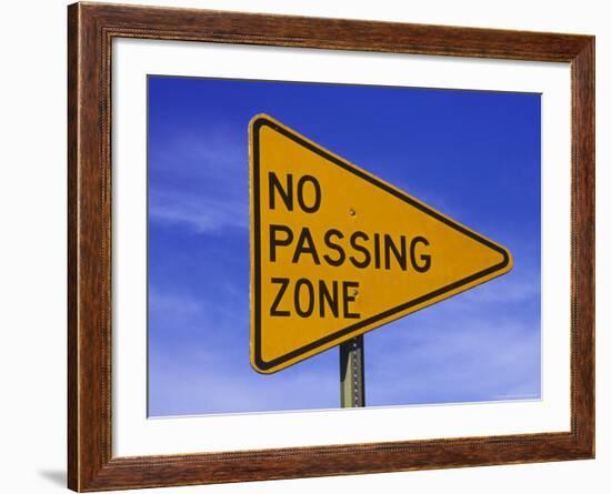 Sign for "No Passing Zone"-Chris Rogers-Framed Photographic Print