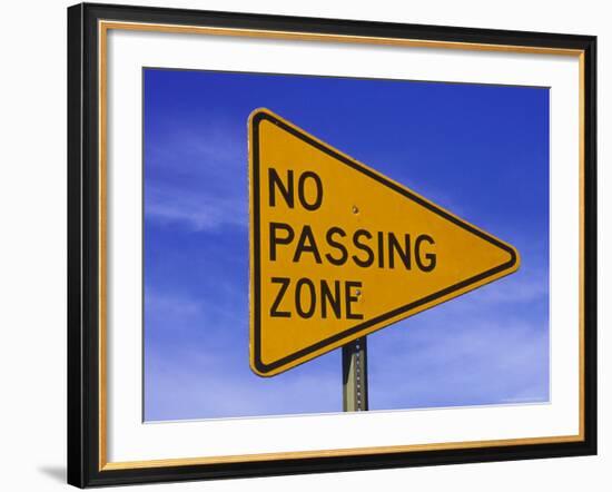 Sign for "No Passing Zone"-Chris Rogers-Framed Photographic Print