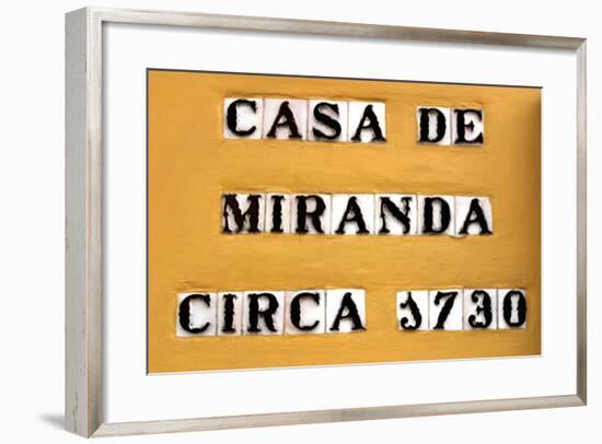 Sign for the Casa De Miranda Circa 1730, Puerto De La Cruz, Tenerife, Canary Islands, 2007-Peter Thompson-Framed Photographic Print