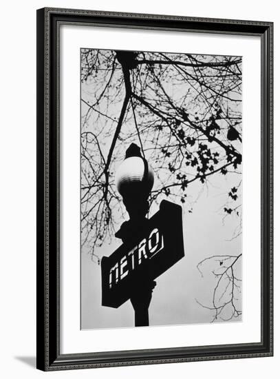 Sign for the Metro Subway, Paris, France-Walter Bibikow-Framed Photographic Print