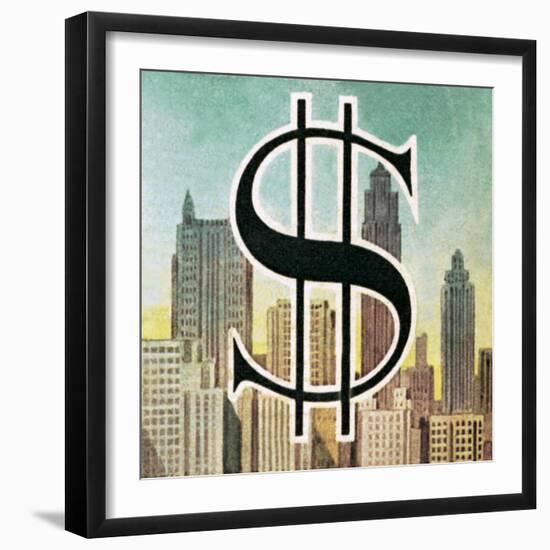 Sign for the Us Dollar-English School-Framed Giclee Print