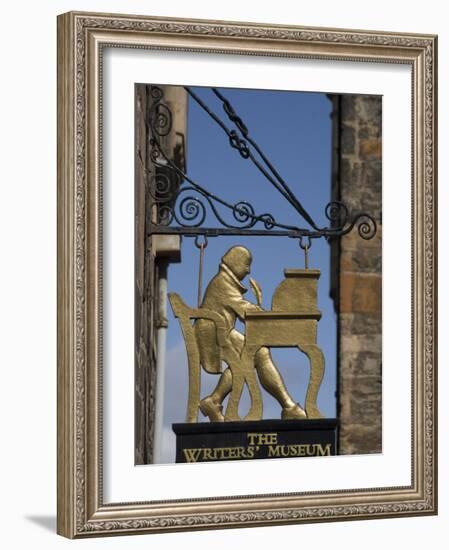 Sign for the Writers' Museum Off the Royal Mile, Edinburgh, Lothian, Scotland, United Kingdom-Richard Maschmeyer-Framed Photographic Print